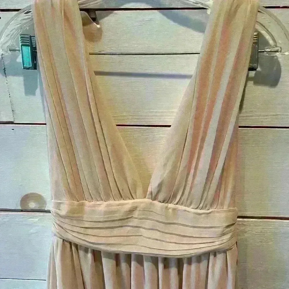 Lulu’s Heavenly Hues maxi dress small, champagne, wedding guest bridal NWT - Picture 2 of 9
